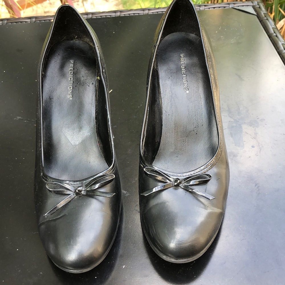 black heels with bow tie women’s size 8 1/2